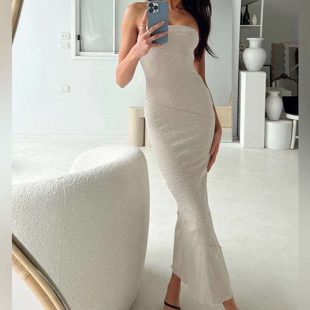 Oscar midi dress beige